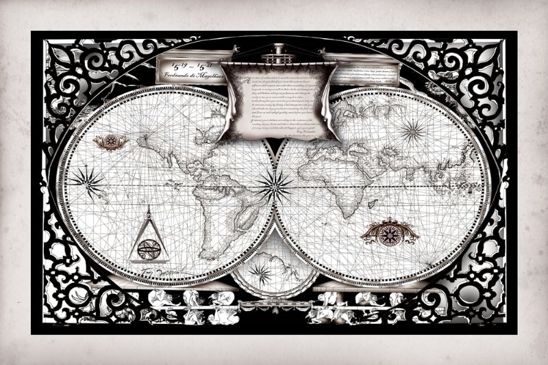 Old World Map Print - Magellan Map by Tony Fernandes
